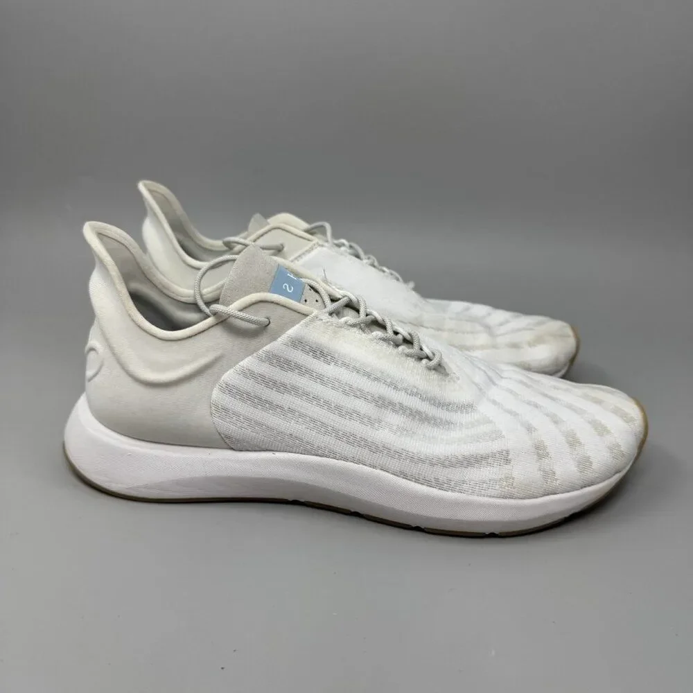 Saysh One White Round Toe Lace-Up Low Top Running Sneaker Womens Shoes Size 9